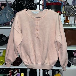 Half button up crew neck sweater